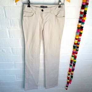 Dolce & Gabbana Low Rise Khaki Metal Plated Skinny Pants sz 36
